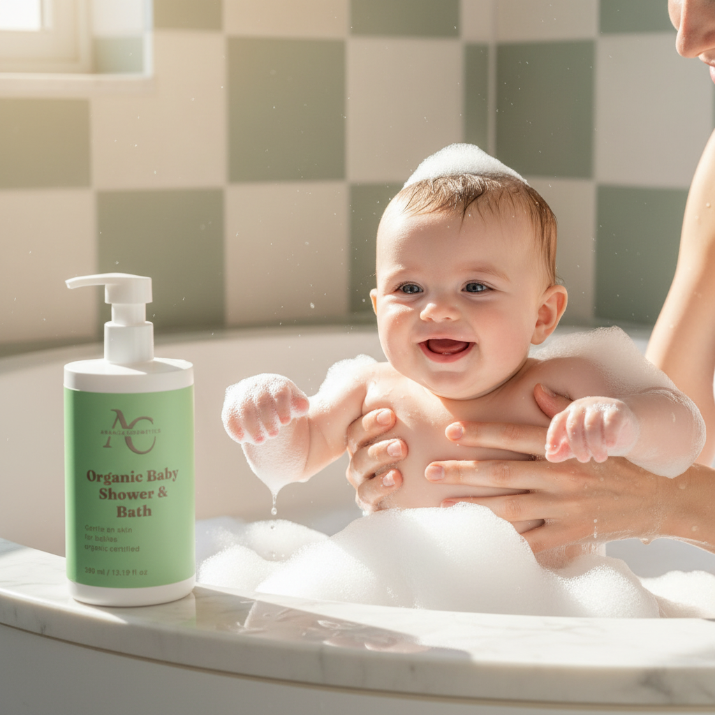 Baby in Luxurious Foamy Bath