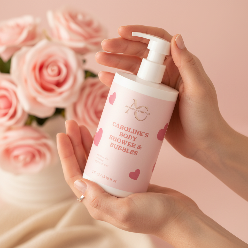 Caroline's Body Shower & Bubbles held lovingly - perfect Mother's Day gift