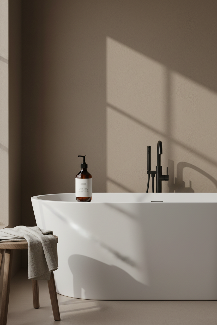 Lifestyle visual 2 – badkamer in taupe sfeer