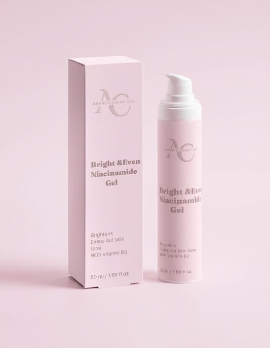 Bright & Even Niacinamide Gel with packaging