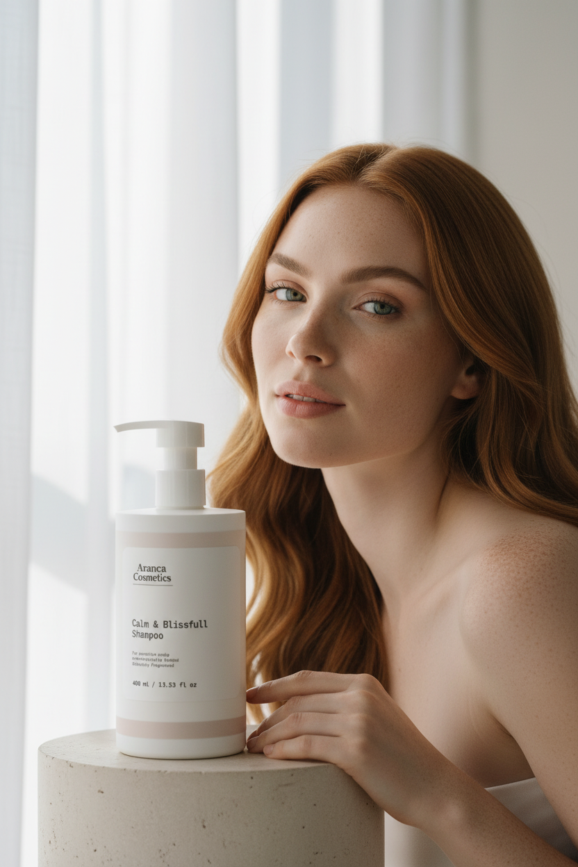 Calm & Blissful Shampoo – Fris & Luchtig met Roodharige Dame