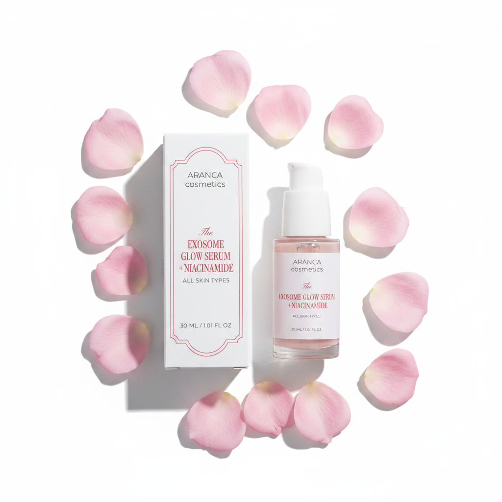 Exosome Glow Serum Flat Lay