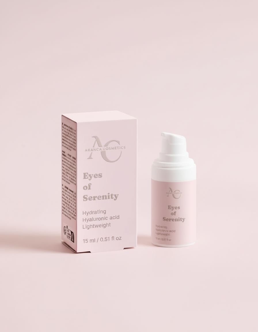 Eyes of Serenity with packaging pink background