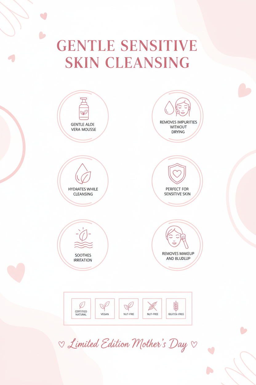 Caroline's Soothing Aloe Mousse key benefits for sensitive skin