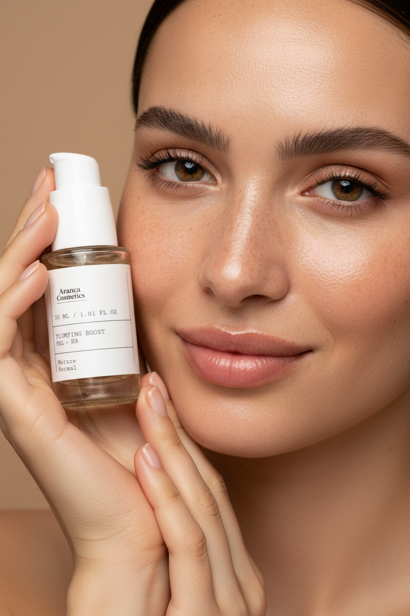 Lichtgetinte vrouw Plumping Boost Gel