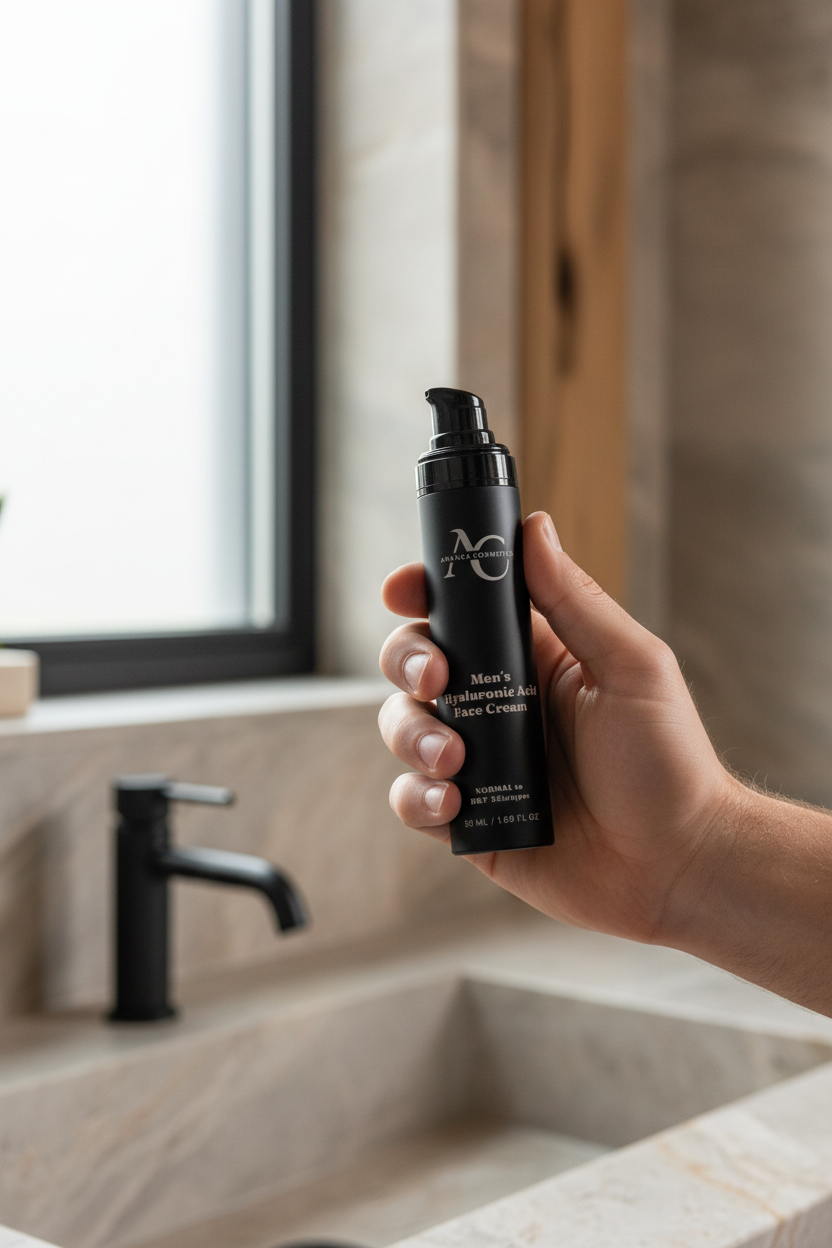 Men's Face Cream - Luxury Bathroom Close-up