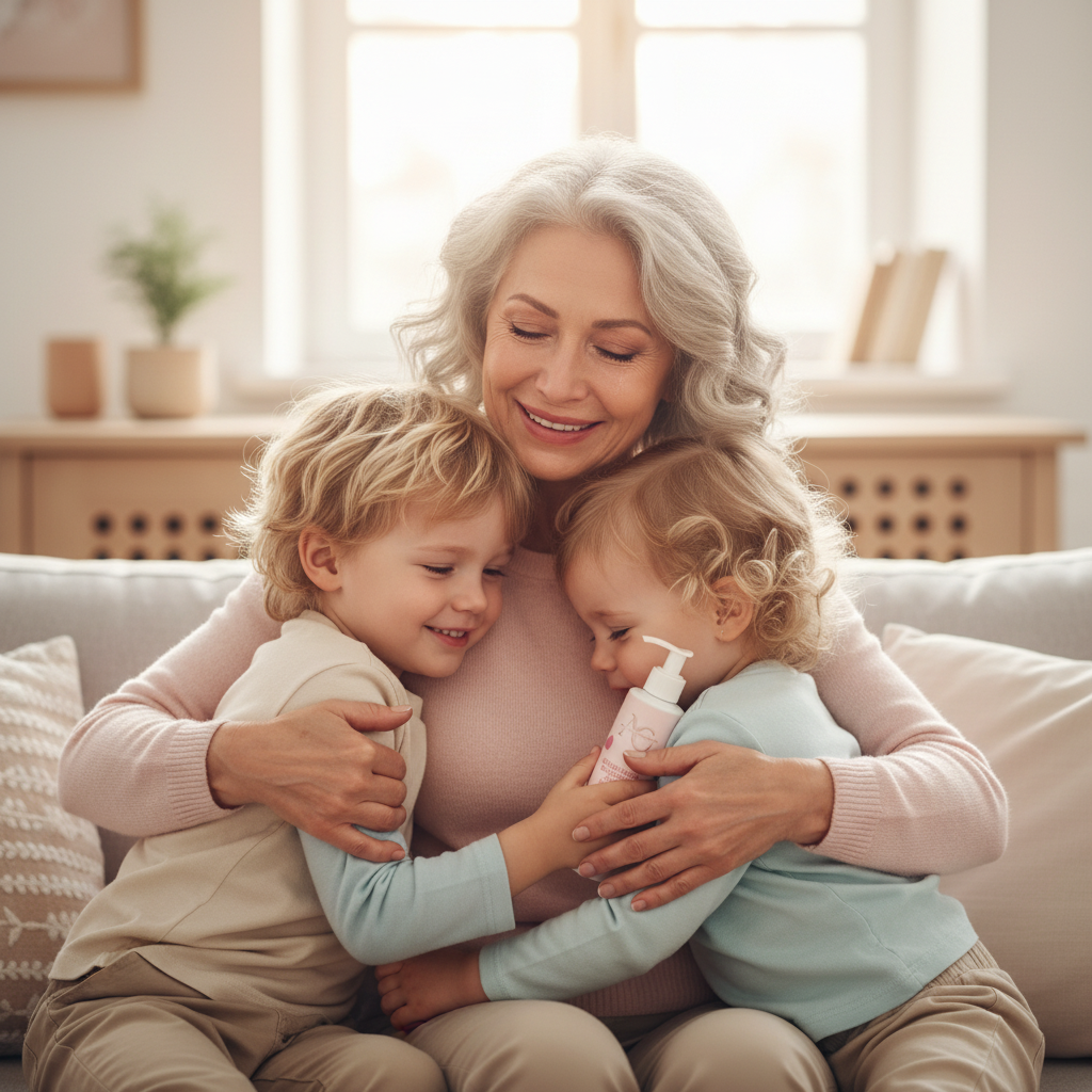 Oma met kleinkinderen - natuurlijke integratie