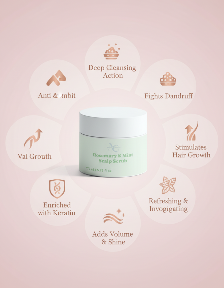 Rosemary & Mint Scalp Scrub key benefits