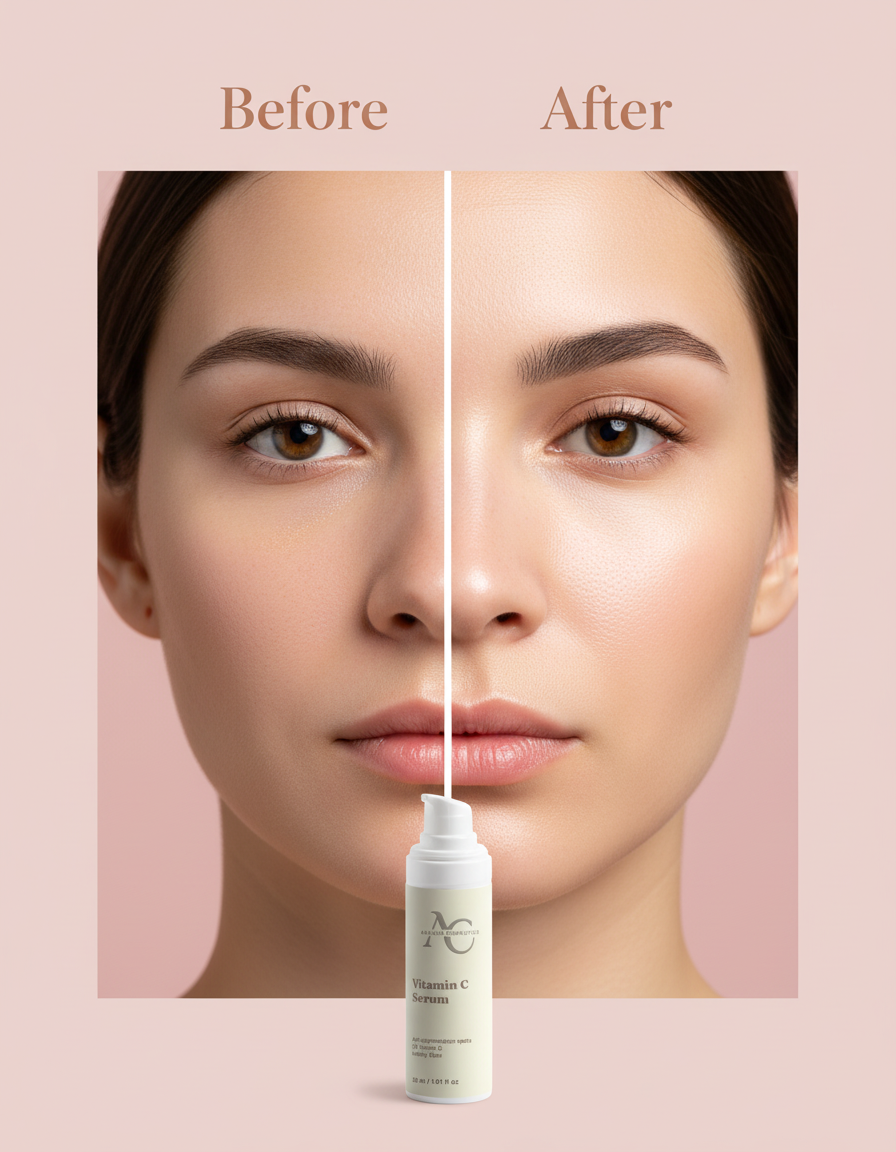 Vitamin C Serum before and after